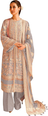 SHAFNUFAB Georgette Embroidered Salwar Suit Material