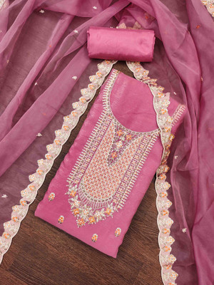 Divastri Viscose Rayon Embroidered Salwar Suit Material