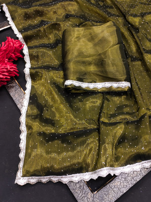 KHRITI FAB Organza Self Design Blouse Material