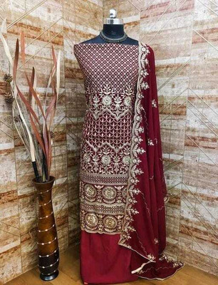 Stylebhawani Georgette Embroidered Salwar Suit Material