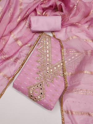 PandadiSaree Chanderi Embroidered Salwar Suit Material