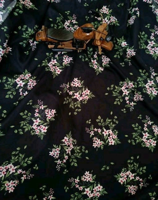 JESVI Crepe Floral Print Kurta Fabric