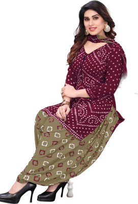 KASHII ENTERPRISE Crepe Polka Print Salwar Suit Material