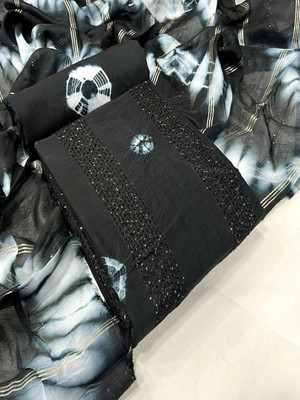 Bluebirdimpex Cotton Blend Self Design Salwar Suit Material