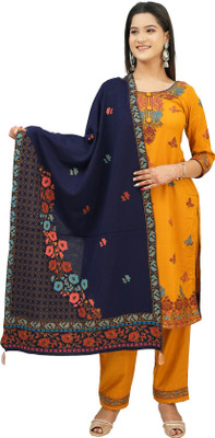 Tones N Shades Wool Self Design Kurta & Palazzo Material