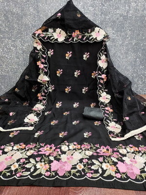 Vedant Vastram Cotton Blend Embroidered Salwar Suit Material