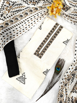 Zubeda Fashion Pure Cotton Embroidered Salwar Suit Material