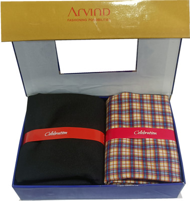 Arvind Cotton Blend Striped Shirt & Trouser Fabric