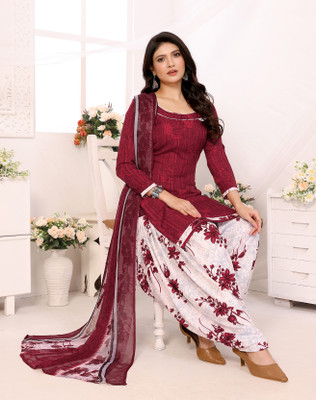kritanya creation Crepe Printed Salwar Suit Material