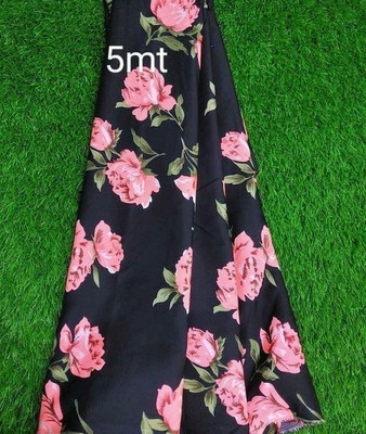 kraftvilla Crepe Floral Print Kurta Fabric