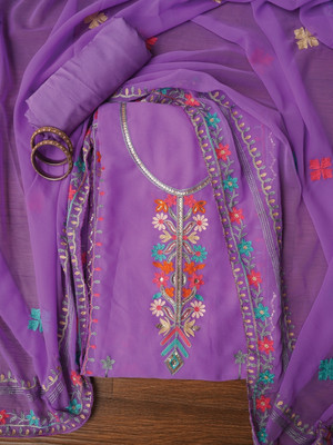 Jaipur Kurti Georgette Embroidered Salwar Suit Material