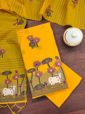DEVANGI Cotton Silk Solid Salwar Suit Material