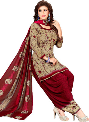ALSHOP Crepe Self Design Salwar Suit Material