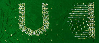 The White Rabbit Art Silk Embroidered Blouse Material