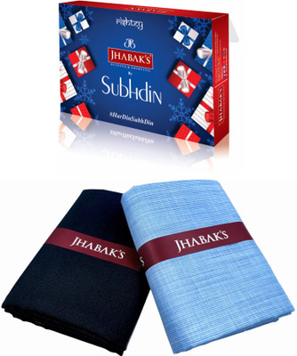 JHABAK'S Cotton Blend Solid, Self Design Shirt & Trouser Fabric