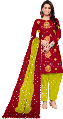 MADHURI CREATION Cotton Blend Embellished Salwar Suit Material