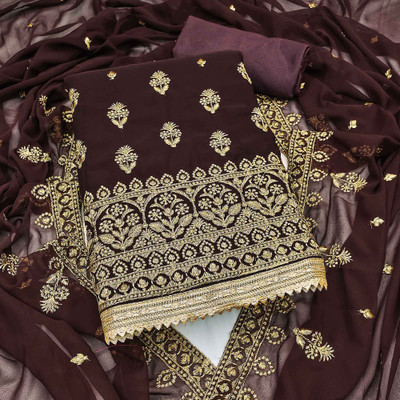 Peachmode Georgette Embroidered Salwar Suit Material