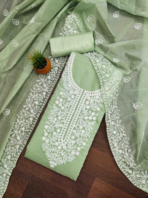 Tasrika Cotton Blend Embroidered Salwar Suit Material