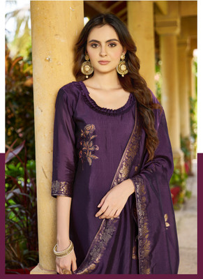 Kharatis Silk Blend Solid Salwar Suit Material