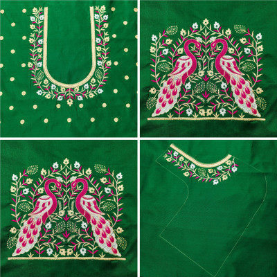 RAJVILASH Cotton Silk Embroidered Blouse Material