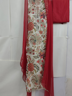 Rijak Creations Cotton Blend Striped Salwar Suit Material