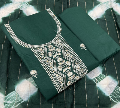 Ishika Creation Cotton Blend Embroidered Salwar Suit Material