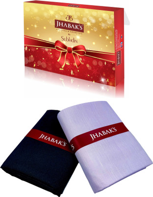 JHABAK'S Cotton Blend Solid, Self Design Shirt & Trouser Fabric
