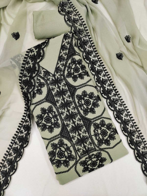 AP FAB Georgette Embroidered Salwar Suit Material