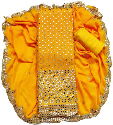 CLOTHLEMON Georgette Embroidered Salwar Suit Material