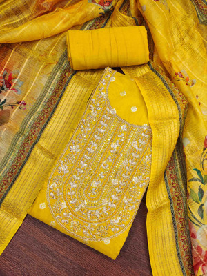 Divastri Silk Blend Self Design Salwar Suit Material