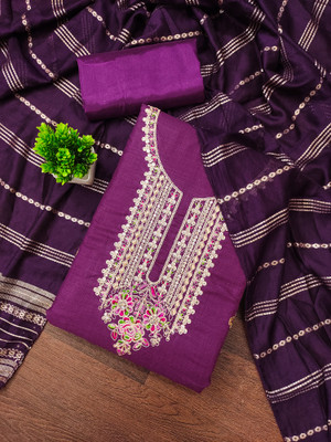 Fasdest Cotton Silk Embroidered Salwar Suit Material