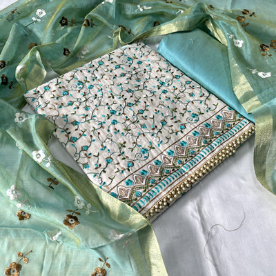 krishna boutique Pure Silk Printed Salwar Suit Material