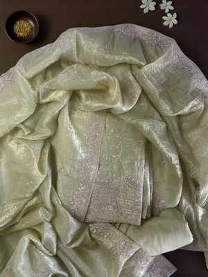 Hiti Creations Silk Blend Embroidered Salwar Suit Material