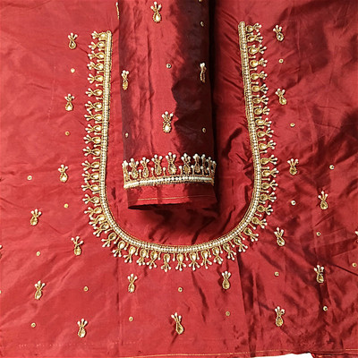 THE ZIVAA Art Silk Embroidered, Self Design Blouse Material