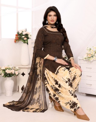 YASHIKA Crepe Geometric Print Salwar Suit Material