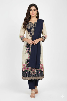 rajgharan nx Chanderi Embroidered Salwar Suit Material