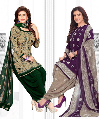 INITHI Crepe Printed Salwar Suit Material