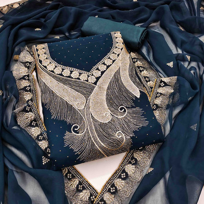 Blissta Georgette Embellished Salwar Suit Material