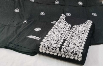 minerva creation Cotton Blend Embroidered Salwar Suit Material