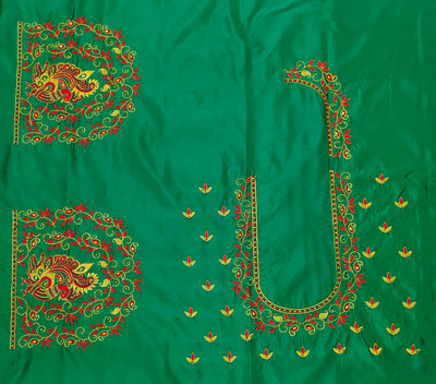 vishwambhari enterprise Art Silk Embroidered Blouse Material