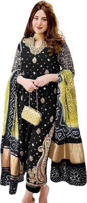 AWLFAB Georgette Embroidered Salwar Suit Material