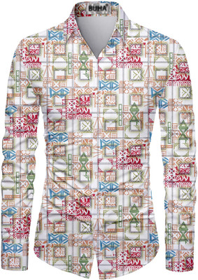 BDR ENTERPRISE Cotton Blend Printed Shirt Fabric
