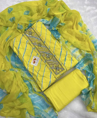 SAMYAGDARSHANA Pure Cotton Embroidered Salwar Suit Material