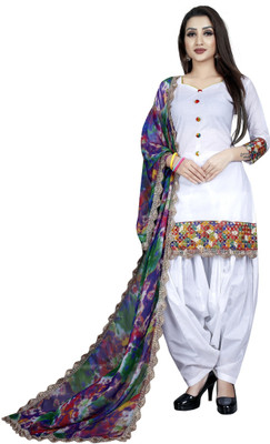 Fostiva Polycotton Embroidered Kurta & Patiyala Material