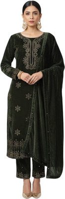 Kalicollections Velvet Printed Salwar Suit Material