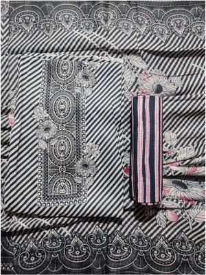 ANSH Cotton Blend Embellished, Floral Print Salwar Suit Material