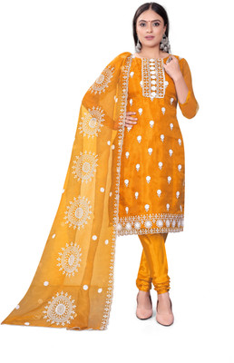 manvaa Organza Embroidered Salwar Suit Material