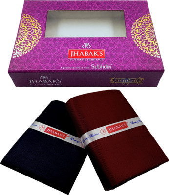 JHABAK'S Cotton Blend Self Design Shirt & Trouser Fabric