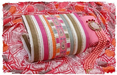 Meghdoot Textiles Pure Cotton Striped, Geometric Print Salwar Suit Material