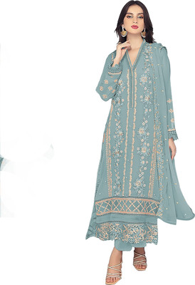 EMBOIRDERYFAB Net/Lace Embroidered Salwar Suit Material
